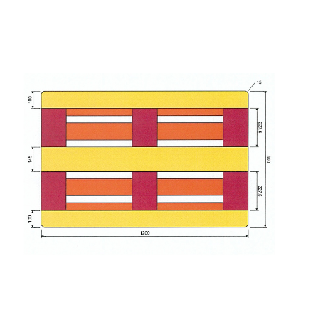 Palette EUROPE EPAL (800x1200mm), neuve et traitée NIMP15