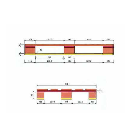 Palette EUROPE EPAL (800x1200mm), neuve et traitée NIMP15