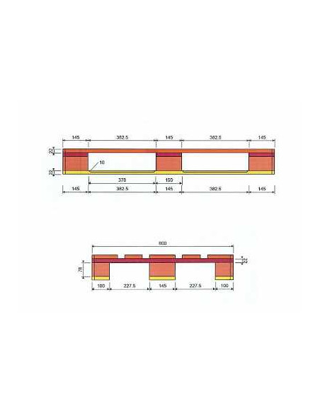 Palette EUROPE EPAL (800x1200mm), neuve et traitée NIMP15