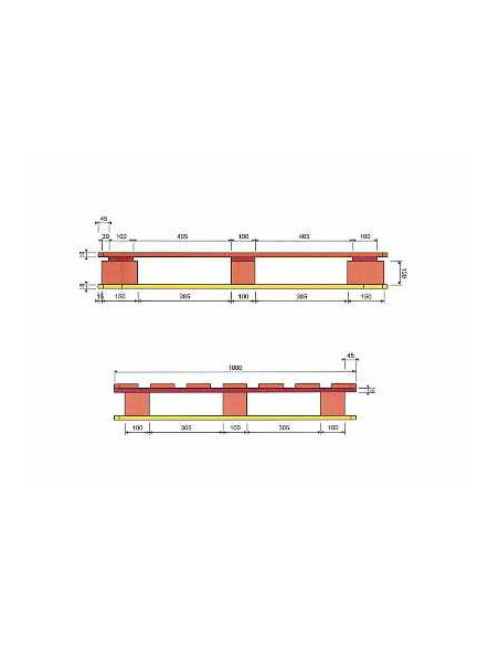 Palette VMF (1000x1200mm) neuve et traitée NIMP15