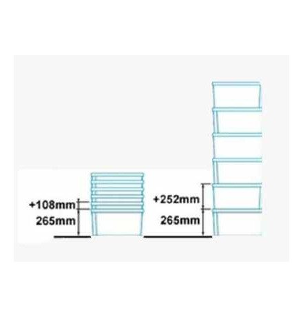Bac à couvercle solidaire 400x300x265 mm