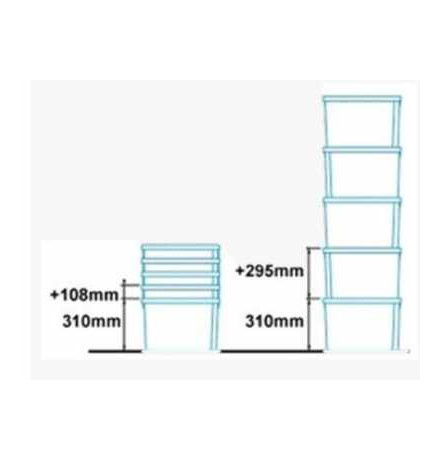 Bac avec couvercle solidaire 400x300x310 mm