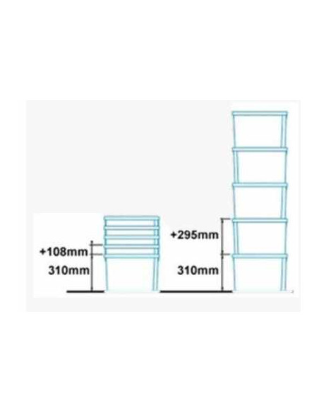 Bac avec couvercle solidaire 400x300x310 mm