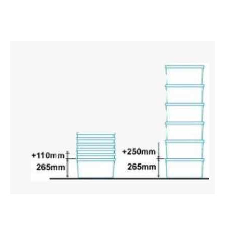 Bac avec couvercle solidaire 600x400x265 mm