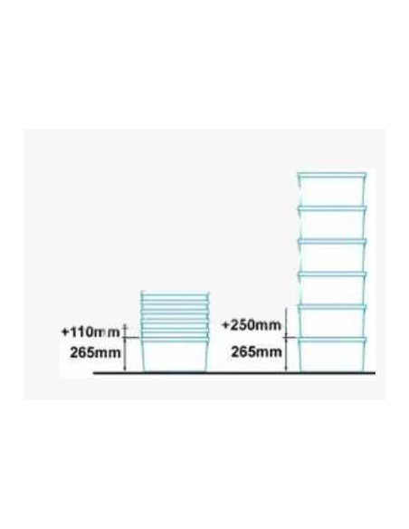 Bac avec couvercle solidaire 600x400x265 mm