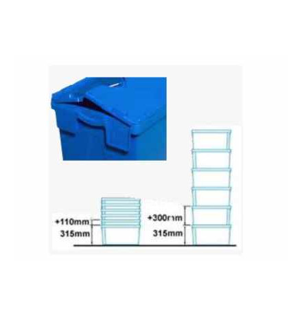 Bac avec couvercle solidaire 600x400x310 mm