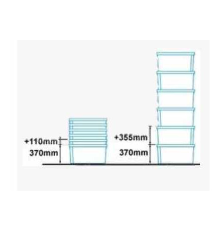 Bac avec couvercle solidaire 600x400x365 mm