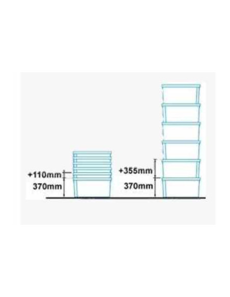Bac avec couvercle solidaire 600x400x365 mm