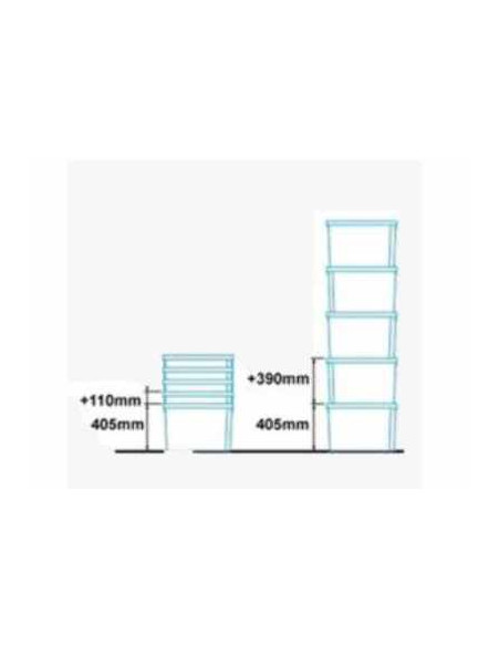 Bac avec couvercle solidaire 600x400x400 mm