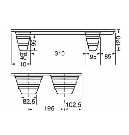 Palettes en bois moulé 600x400mm, emboitables