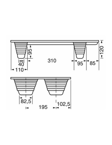 Palettes en bois moulé 600x400mm, emboitables