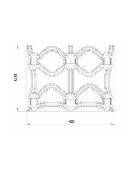 Palette en bois moulé 600x800mm, emboitables