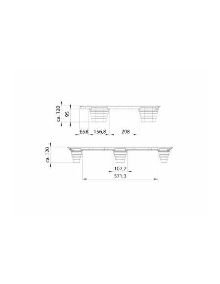 Palette en bois moulé 600x800mm, emboitables