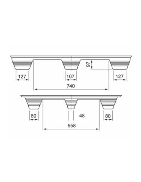 Palettes en bois moulé 1000x1200mm, emboitables