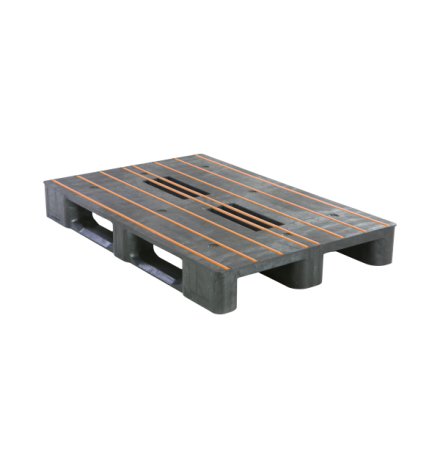 Palette Plastique antidérapante 3 semelles - 1200 x 800 mm