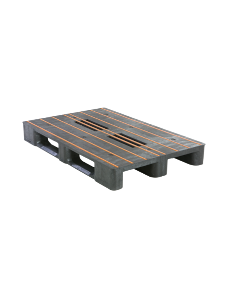 Palette Plastique antidérapante 3 semelles - 1200 x 800 mm