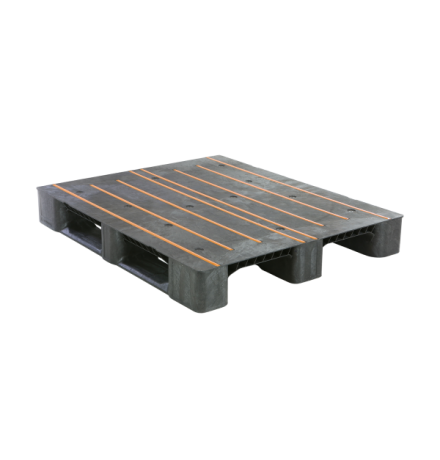 Palette Plastique antidérapante 3 semelles - 1200 x 1000 mm