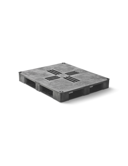 Palette plastique lourde 6 semelles - 1200 x 1000 mm