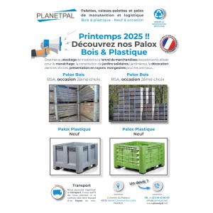 Zoom sur nos palox bois et plastique, occasion et neufs